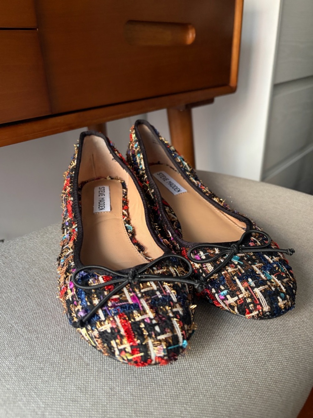 Steve Madden Multicolor Tweed Ballet Flats/small heel